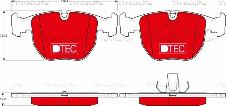 Тормозные колодки TRW DTEC COTEC передние для Alpina B10 E39 1996-2002. Артикул GDB1261DTE