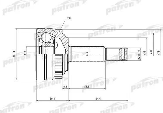 Шрус наружный (граната) Patron. Артикул PCV1118