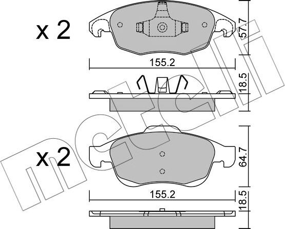 Тормозные колодки Metelli. Артикул 22-0800-0
