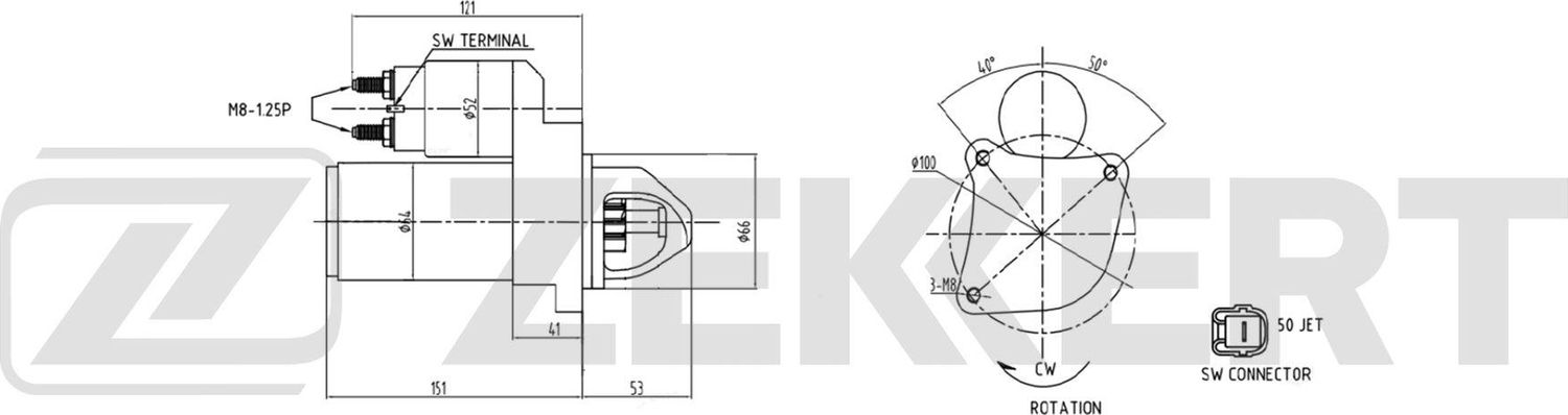 Стартер Zekkert. Артикул AN-1072