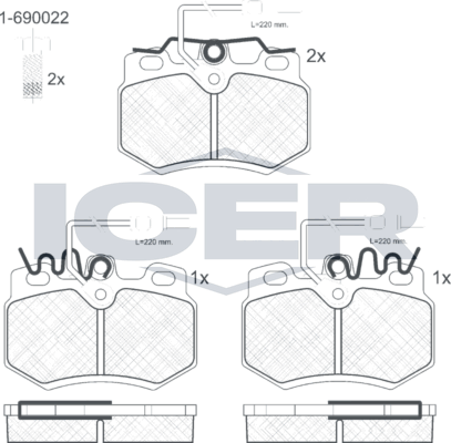 Тормозные колодки Icer для Mega Club 1994-1999. Артикул 180553-203