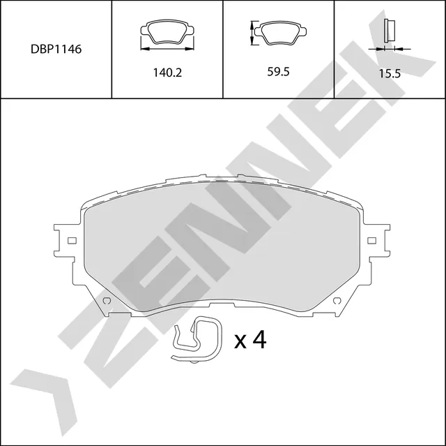 Колодки тормозные передние MAZDA 6 GJ 12-18 (Zennek). Артикул DBP1146