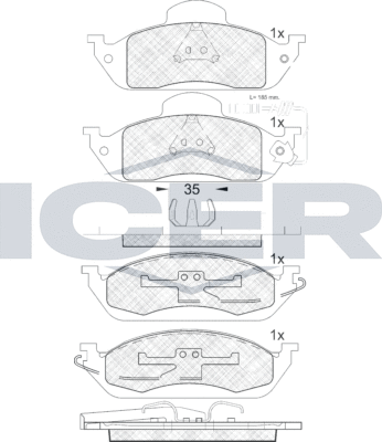 Тормозные колодки Icer. Артикул 181276