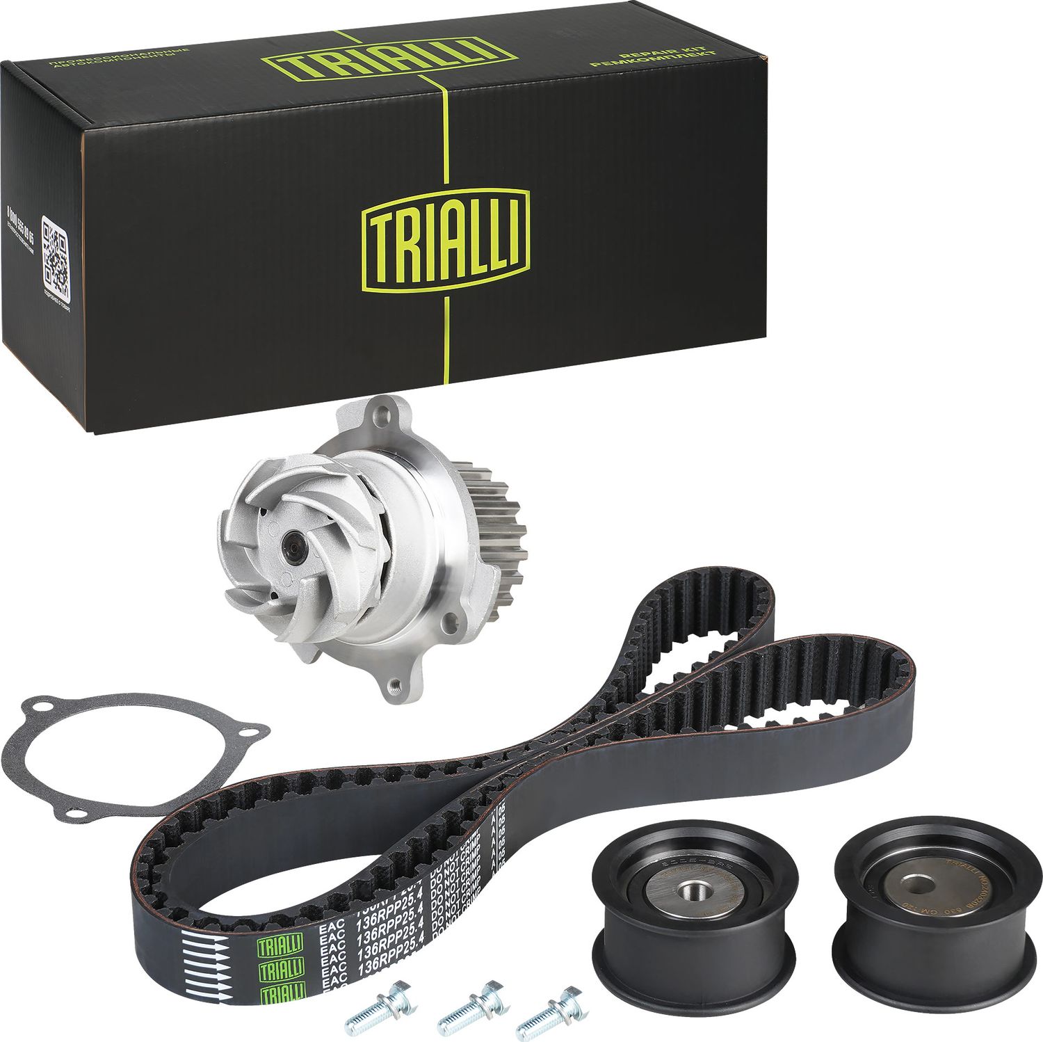 Помпа (водяной насос) с комплектом ремня ГРМ Trialli. Артикул GT 910