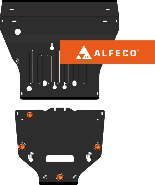 Защита Alfeco для картера и КПП Porsche Cayenne III 2017-2026. Артикул ALF.50.07