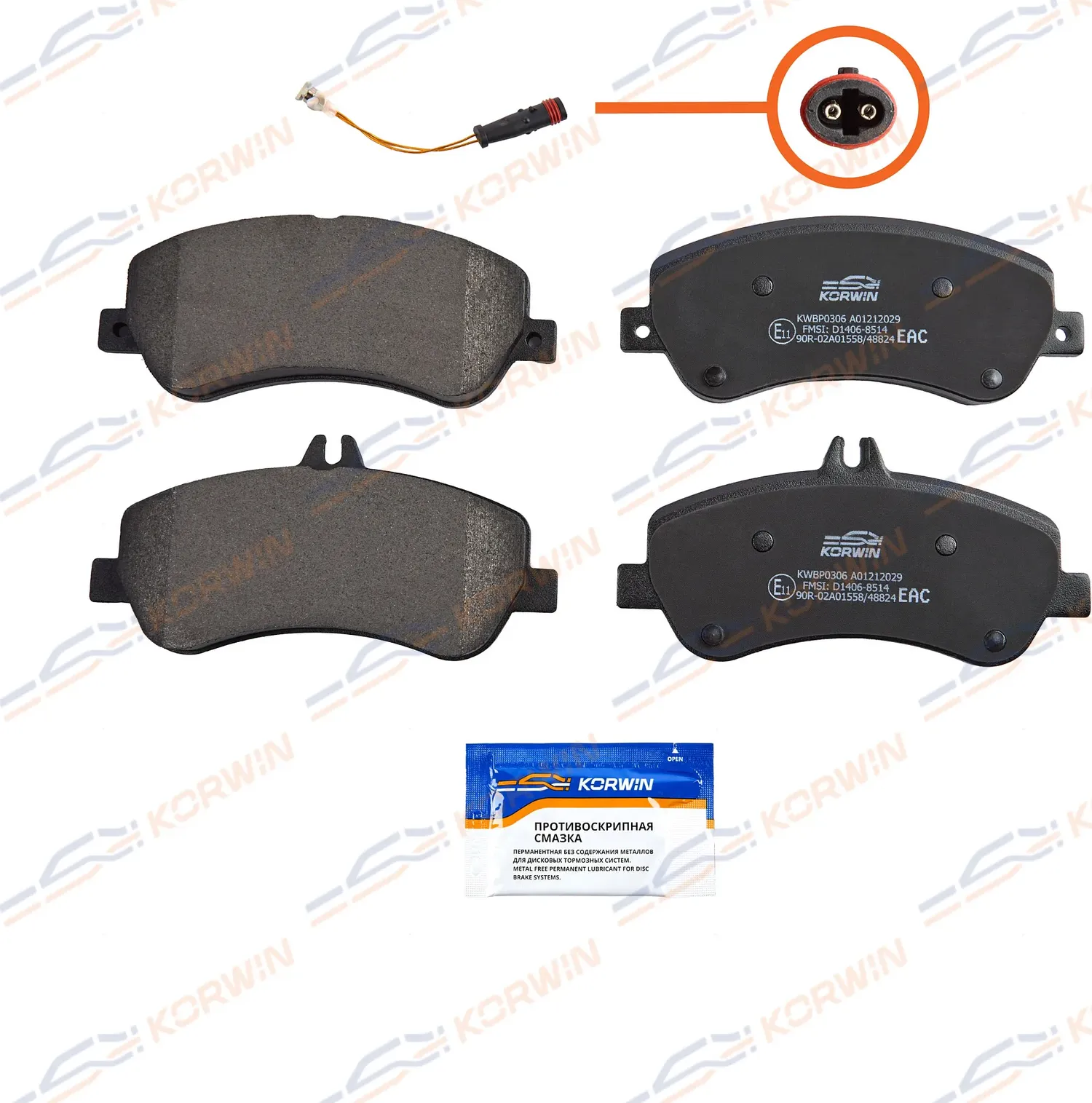 Колодки тормозные перед. Mercedes GLK (X204) 08-15 (Korwin). Артикул KWBP0306