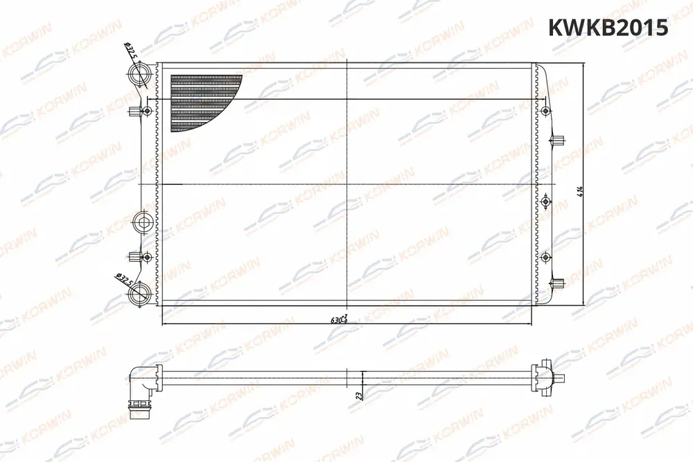 Радиатор охлаждения VW Polo Skoda Fabia 99 ) AC сборный (Korwin) Korwin. Артикул KWKB2015