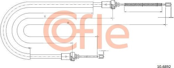 Трос ручника (тросик ручного тормоза) Cofle задний правый/левый для Dacia Logan II 2007-2026. Артикул 92.10.6892