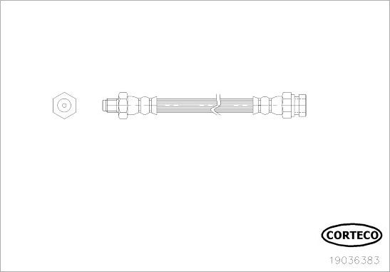 Тормозной шланг Corteco внешний для Citroen C-Crosser 2007-2013. Артикул 19036383