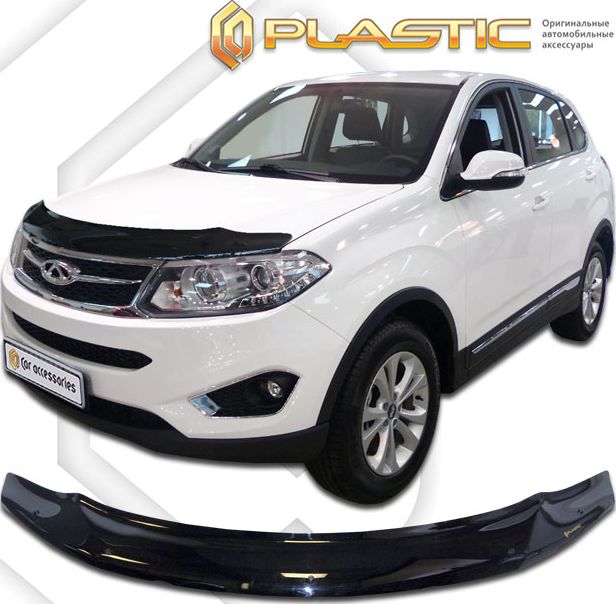 Дефлектор СА Пластик для капота (Classic черный) Chery Tiggo 5 2014-2020. Артикул 2010010110192