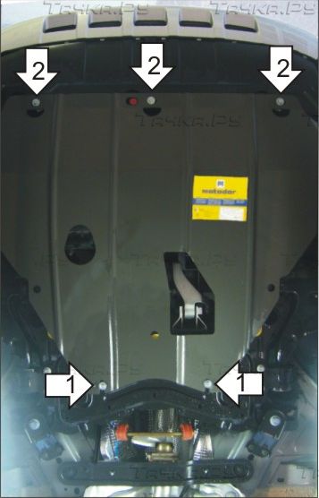 Защита Мотодор для картера, КПП Ford Kuga I 2008-2012. Артикул 00733