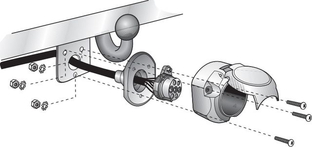 Штатная электрика фаркопа Hak-System (полный комплект) 7-полюсная для Kia Sorento MQ4 2020-2026. Артикул 12100580