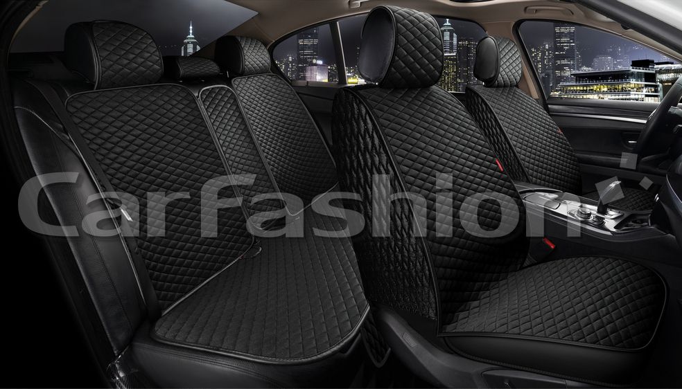 Накидки универсальные CarFashion Romb Plus для авто, цвет Черный/Черный/Черный. Артикул 22679