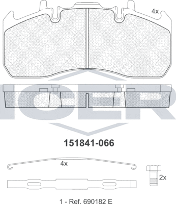 Тормозные колодки Icer. Артикул 151841-066