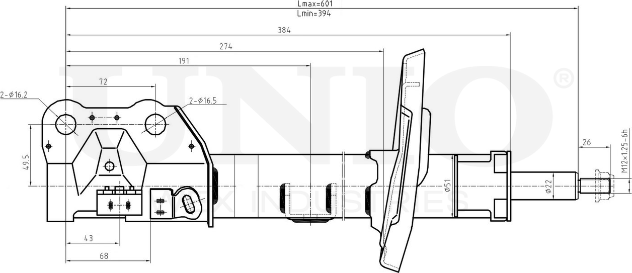 Амортизатор подвески (Unio). Артикул SAB-10318