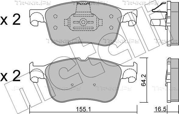 Тормозные колодки Metelli передние для Ford Puma II 2020-2026. Артикул 22-1205-1