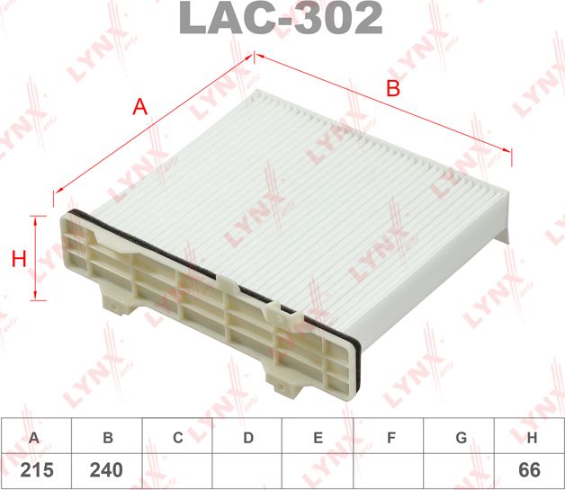 Салонный фильтр LYNXauto. Артикул LAC-302