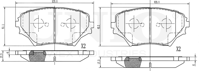 Колодки тормозные дисковые, комплект (Unio). Артикул BRP-20380