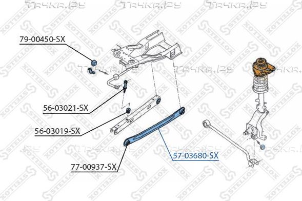 Поперечный рычаг задней подвески Stellox. Артикул 57-03680-SX