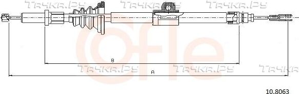 Трос ручника (тросик ручного тормоза) Cofle. Артикул 10.8063