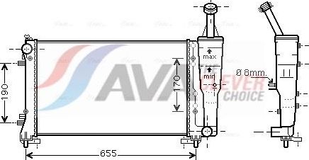 Радиатор охлаждения двигателя AVA ** CLEVER FIT **. Артикул FTA2308