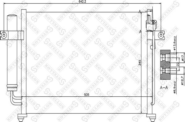 Радиатор кондиционера (конденсатор) Stellox. Артикул 10-45027-SX