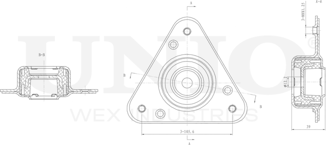Опора амортизационной стойки (Unio). Артикул RMP-13155