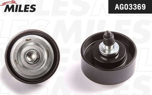 Направляющий (ведущий) ролик приводного поликлинового ремня Miles (Металл). Артикул AG03369