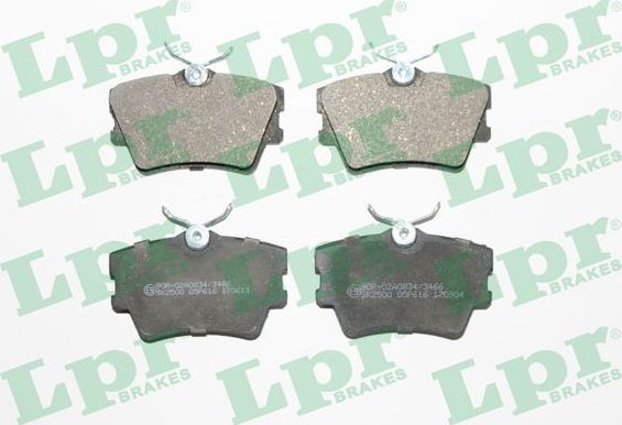 Тормозные колодки LPR задние для Volkswagen Transporter T4 1990-2003. Артикул 05P616