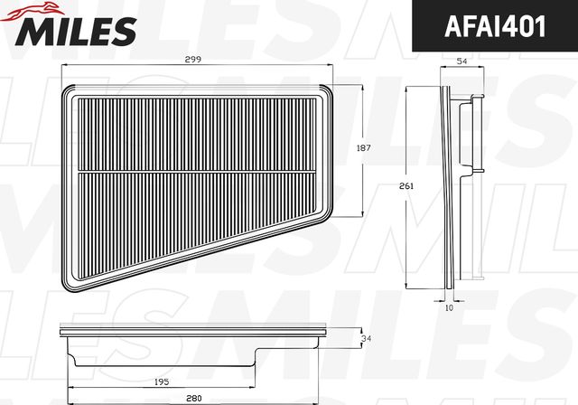 Воздушный фильтр Miles для Hyundai Equus II 2009-2016. Артикул AFAI401