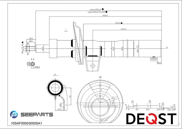 Амортизатор подвески передний (Deqst). Артикул 10SAF00003000