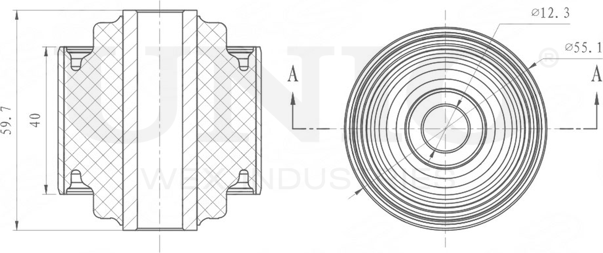 Сайлентблок рычага подвески (Unio). Артикул RMP-20393