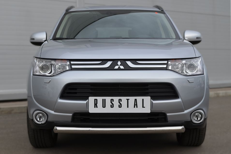 Защита RusStal переднего бампера d63 (дуга) для Mitsubishi Outlander III 2012-2014. Артикул MRZ-001047