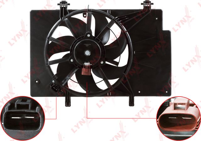 Вентилятор радиатора двигателя LYNXauto для Ford B-MAX 2012-2018. Артикул RF-1203