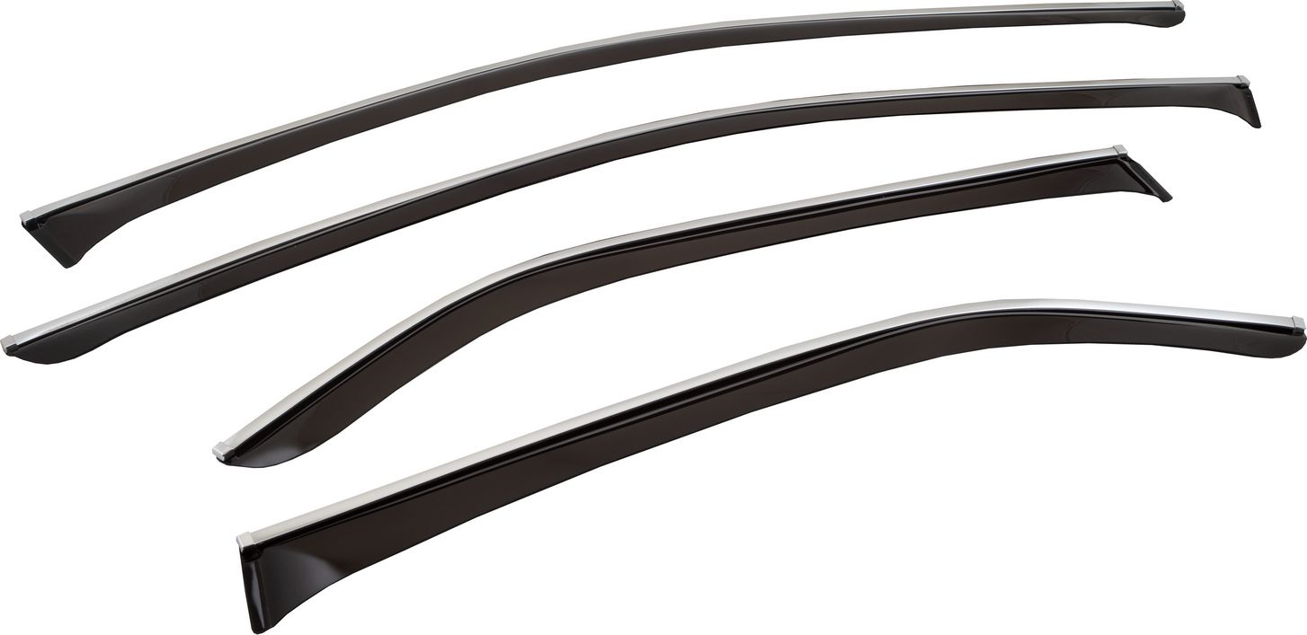 Дефлекторы Chromex для окон (c хром. молдингом) (4 шт.) Toyota Camry 50, 55 (V50, V55, XV50, XV55) 2011-2017. Артикул CHROMEX.63006