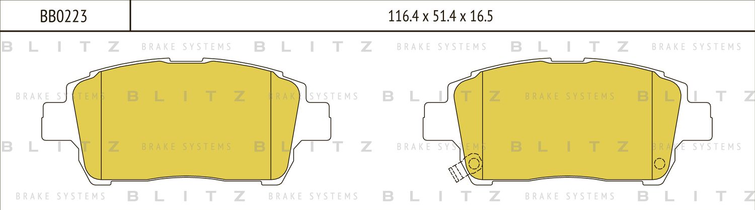 Колодки тормозные TOYOTA YARIS 99- перед. (Blitz). Артикул BB0223