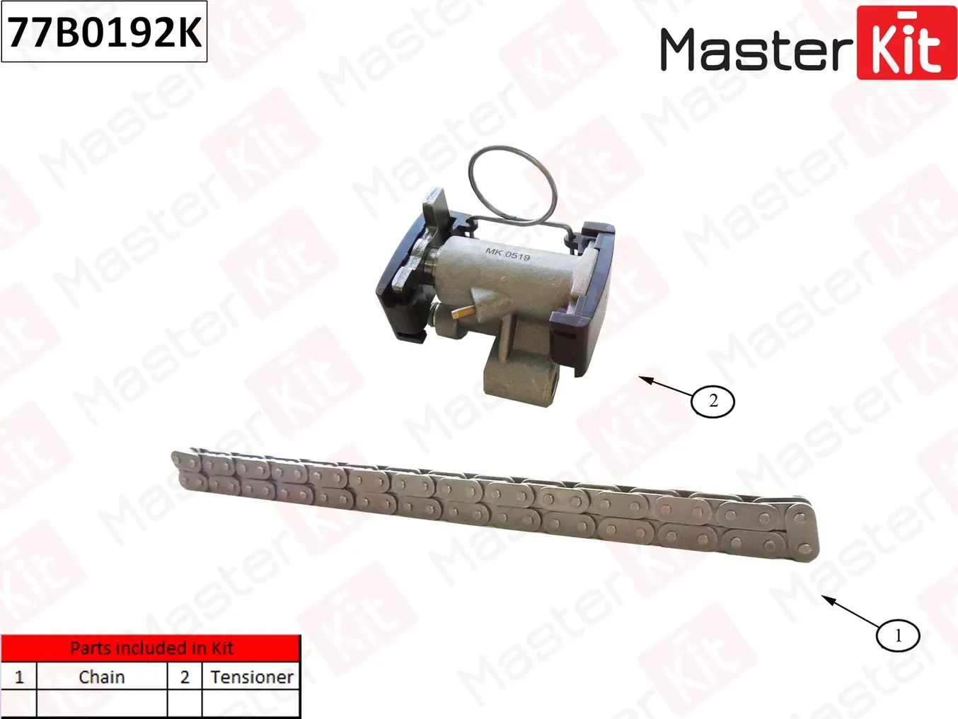 77B0192K Комплект цепи привода распредвала L BMW E53/E65/E70/E71 N62 05-14 (Master KIT). Артикул 77b0192k