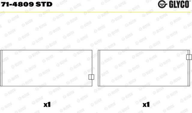 Вкладыши шатунные Glyco для Mercedes-Benz Vito II (W639) 2006-2014. Артикул 71-4809 STD