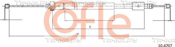 Трос ручника (тросик ручного тормоза) Cofle. Артикул 92.10.4707