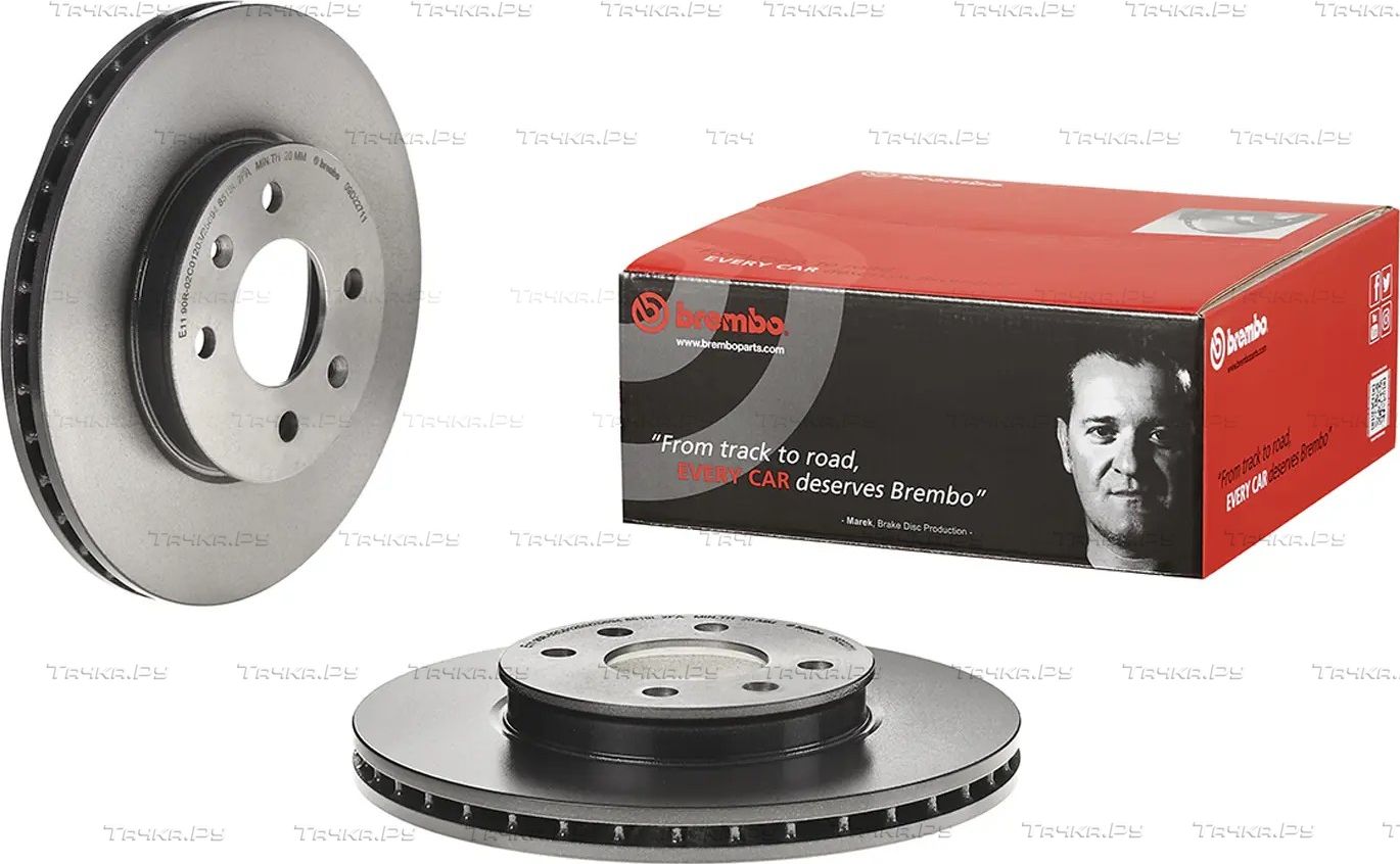 Тормозной диск Brembo PRIME LINE - UV Coated передний для Kia Rio IV 2017-2026. Артикул 09.D227.11