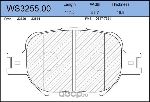 Колодки тормозные дисковые | перед | (Jeenice). Артикул WS325500