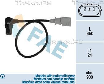 Датчик положения коленвала FAE для Volkswagen Phaeton I 2002-2008. Артикул 79055