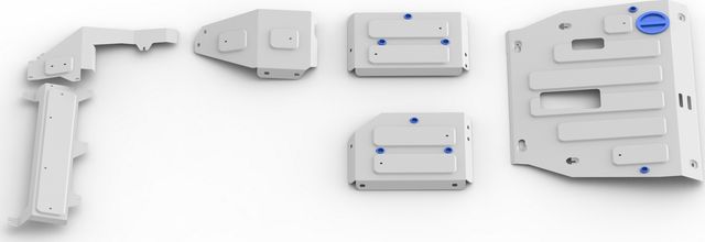 Защита картера, КПП, топливного бака, редуктора, топливных и тормозных магистралей Rival для Haval Dargo АКПП 4WD 2022-2026. Артикул K333.9424.1