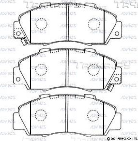 Тормозные колодки Advics передние для Honda CR-V I 1995-2002. Артикул SN423P