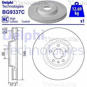 Тормозной диск Delphi передний для Audi A4 V (B9) 2015-2026. Артикул BG9337C