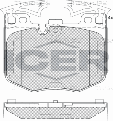 Тормозные колодки Icer передние для BMW 4 G22, G23 2020-2026. Артикул 182280