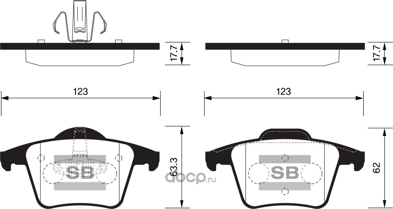 Тормозные колодки Sangsin Hi-Q. Артикул SP2299