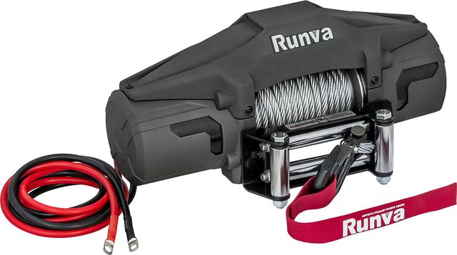 Лебёдка электрическая 12V Runva 6000 lbs 2722 кг (стальной трос). Артикул EWV6000F