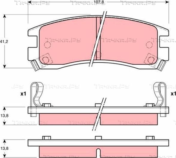 Тормозные колодки TRW задние для Cadillac Eldorado X 1992-1996. Артикул GDB4042