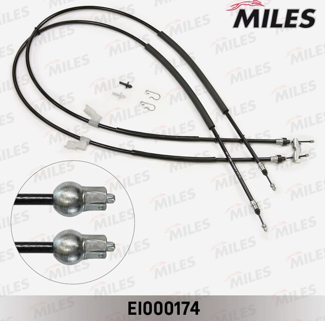 Трос ручника (тросик ручного тормоза) Miles. Артикул EI000174